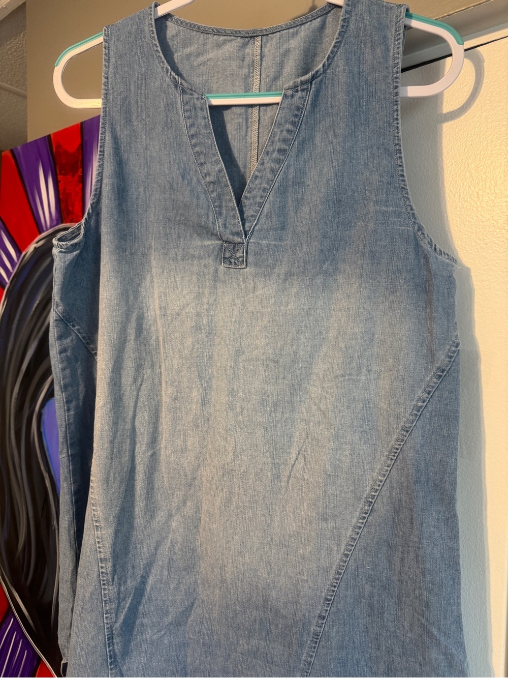 Cupshe NWT 100% Cotton Chambray Sleeveless Hi-Low Tunic medium - Picture 9 of 12